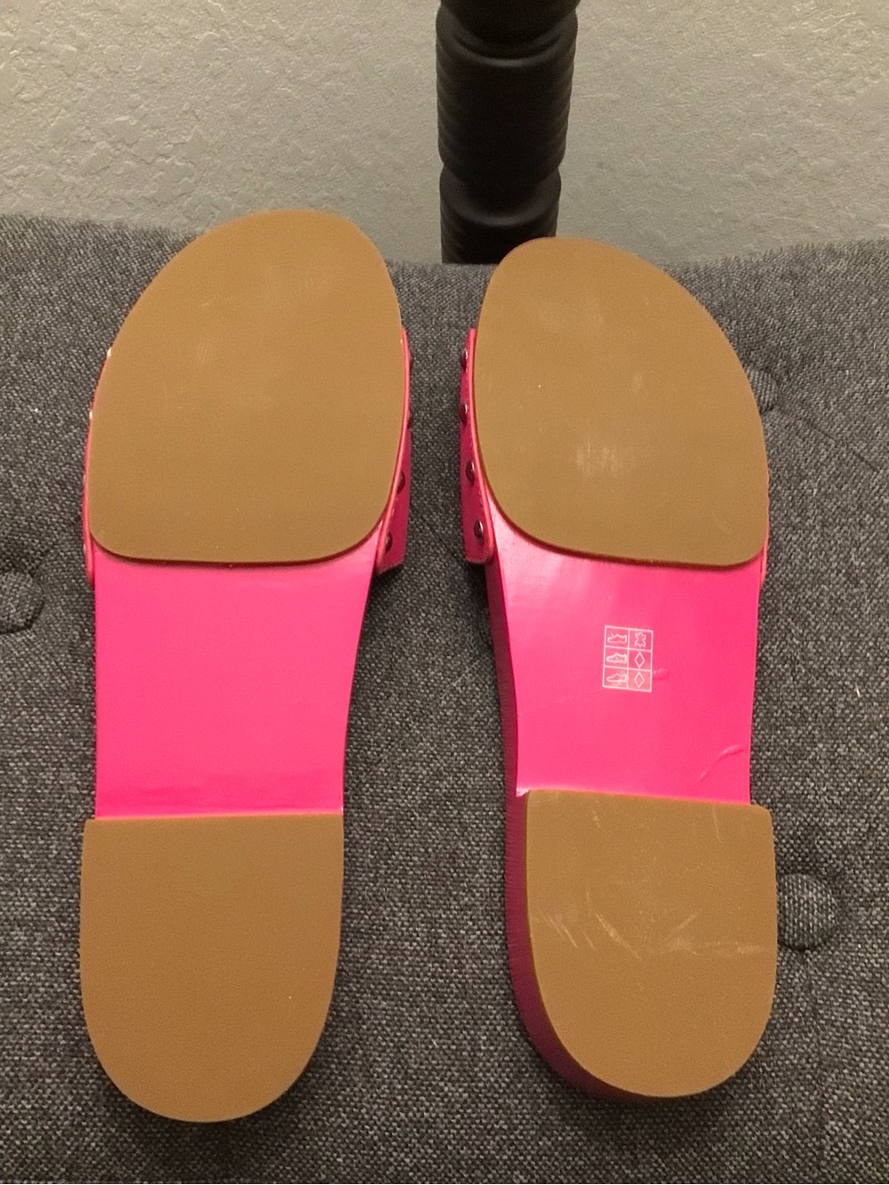 Coach Hot Pink Slide Mules with Silver C Buckle - Picture 2 of 3